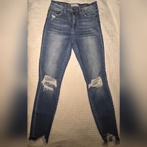 Flying Monkey Womens Medium Wash Distressed Stretch Denim Skinny Jeans Size 28